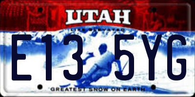 UT license plate E135YG