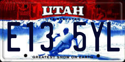 UT license plate E135YL
