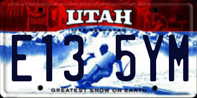 UT license plate E135YM