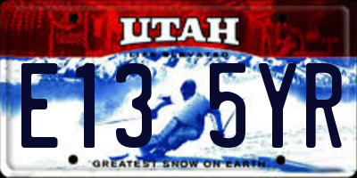 UT license plate E135YR