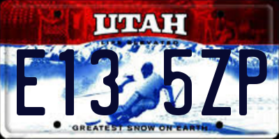 UT license plate E135ZP