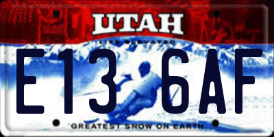 UT license plate E136AF