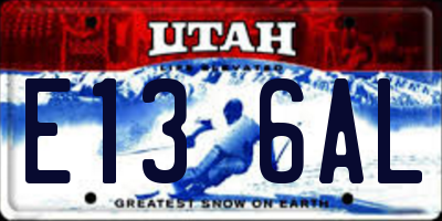 UT license plate E136AL