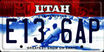 UT license plate E136AP