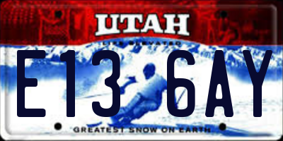 UT license plate E136AY