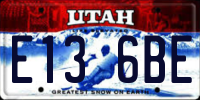 UT license plate E136BE