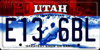 UT license plate E136BL