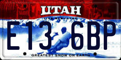 UT license plate E136BP