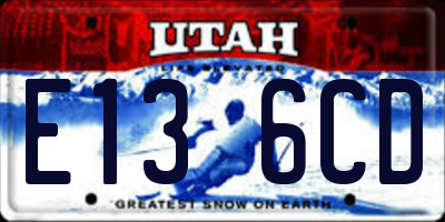 UT license plate E136CD