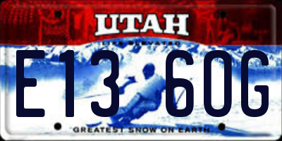 UT license plate E136OG