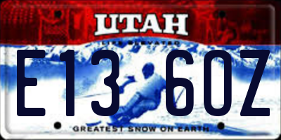 UT license plate E136OZ