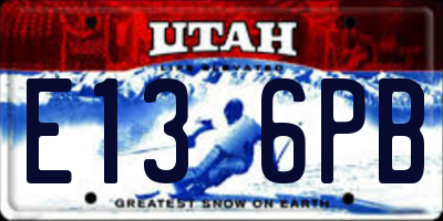UT license plate E136PB