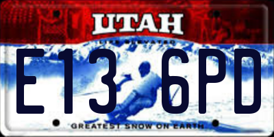 UT license plate E136PD
