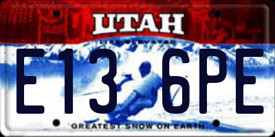 UT license plate E136PE