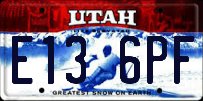 UT license plate E136PF
