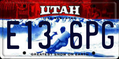 UT license plate E136PG
