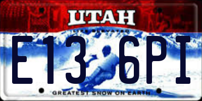 UT license plate E136PI