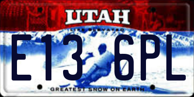 UT license plate E136PL