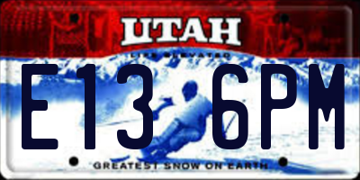 UT license plate E136PM