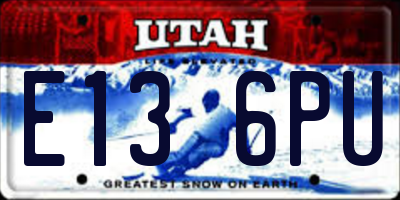 UT license plate E136PU