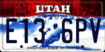 UT license plate E136PV