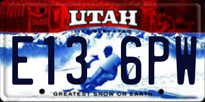 UT license plate E136PW