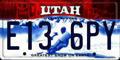 UT license plate E136PY