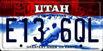 UT license plate E136QL