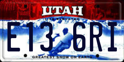 UT license plate E136RI