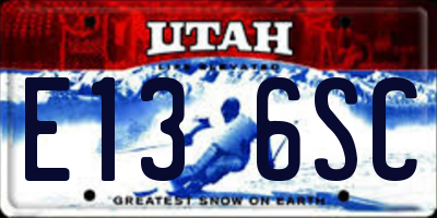 UT license plate E136SC