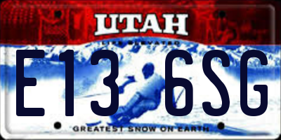 UT license plate E136SG