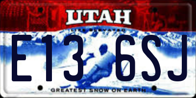 UT license plate E136SJ
