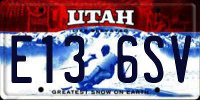 UT license plate E136SV