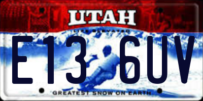 UT license plate E136UV