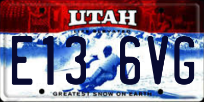 UT license plate E136VG