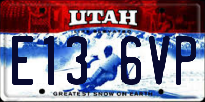 UT license plate E136VP