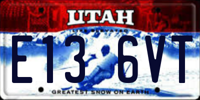 UT license plate E136VT