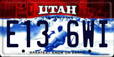 UT license plate E136WI