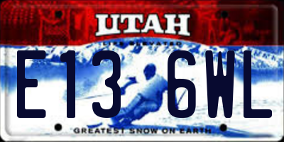 UT license plate E136WL