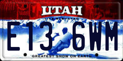 UT license plate E136WM
