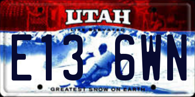 UT license plate E136WN