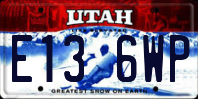 UT license plate E136WP