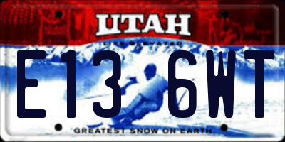 UT license plate E136WT