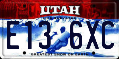 UT license plate E136XC