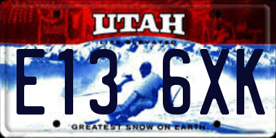 UT license plate E136XK