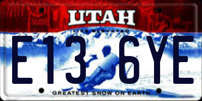 UT license plate E136YE