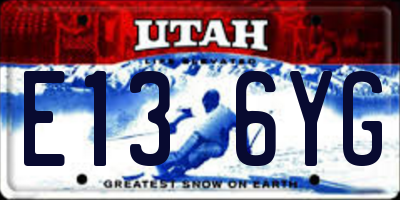 UT license plate E136YG