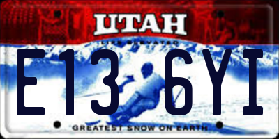 UT license plate E136YI