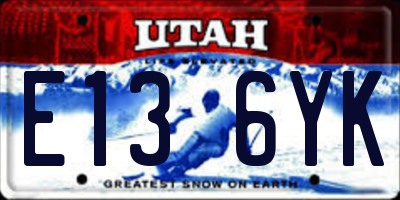 UT license plate E136YK