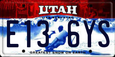 UT license plate E136YS
